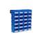 Triton Products Wall Storage Unit W/ (24) 5-3/8" L x 4-1/8" W x 3" H Blue Poly Bins & Wall Mount Rails 3-210BWS - alternate 1